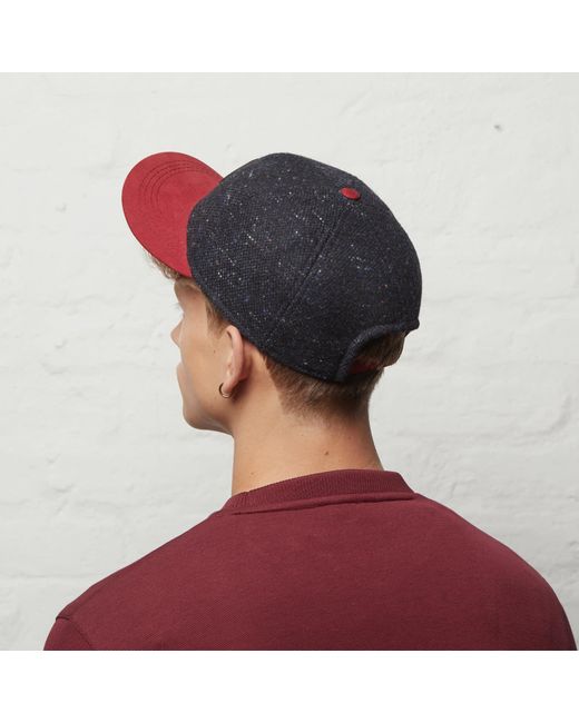 Dasmarca Hats Gray Johnny Burgundy Wool Baseball Cap for men