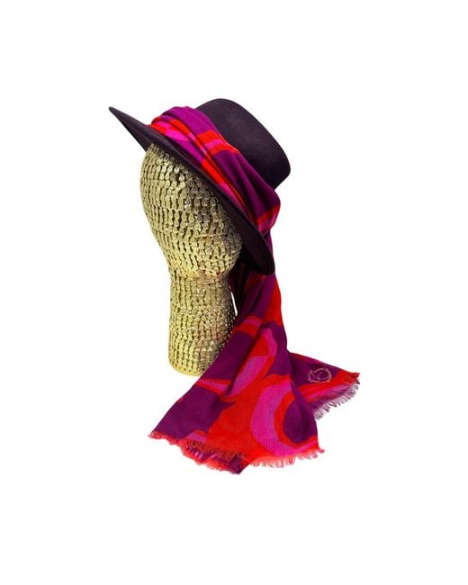 Julia Clancey Red Aubergine Fifi Scarf Fedora Set