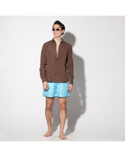 Maison Tangerine Blue Aqua Swim Shorts for men