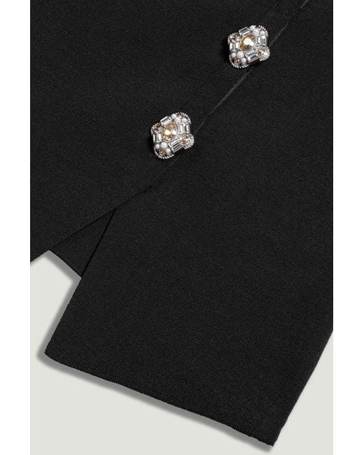 Nocturne Black Embellished Sleeveless Knit Top
