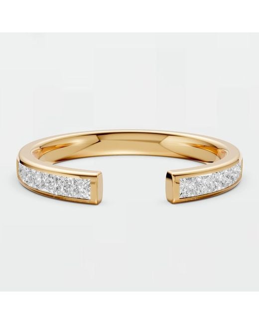 Aya Fine Jewelry Metallic Princess Cut Lab Diamond Open Wedding Band Ring