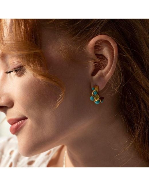 LINYA JEWELLERY Blue Ayza Hoop Earring
