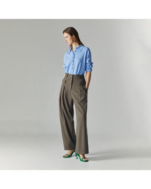 Ats the Label Gray Neutrals Alora Double Belted Pants