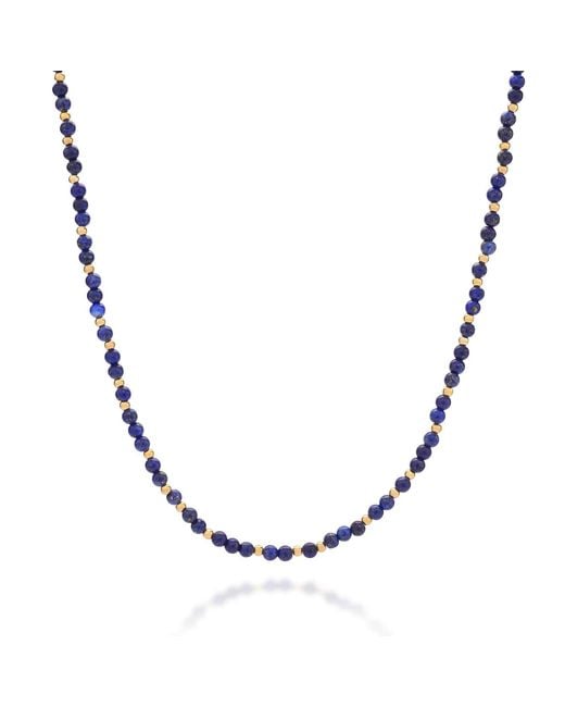 Nellou Jewellery Metallic Jewel Bead September Birthstone Necklace Plated Sterling
