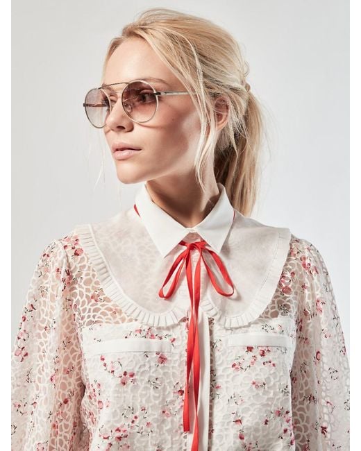 Helene Galwas White Flora Blouse