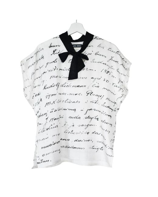 Laura Daili Multicolor Timeless Script Silk Blouse
