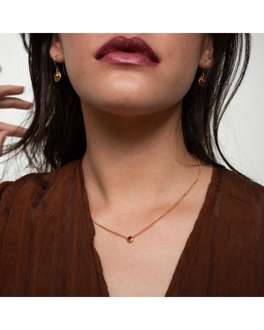 Dower & Hall Metallic Ruby Round Dewdrop Pendant