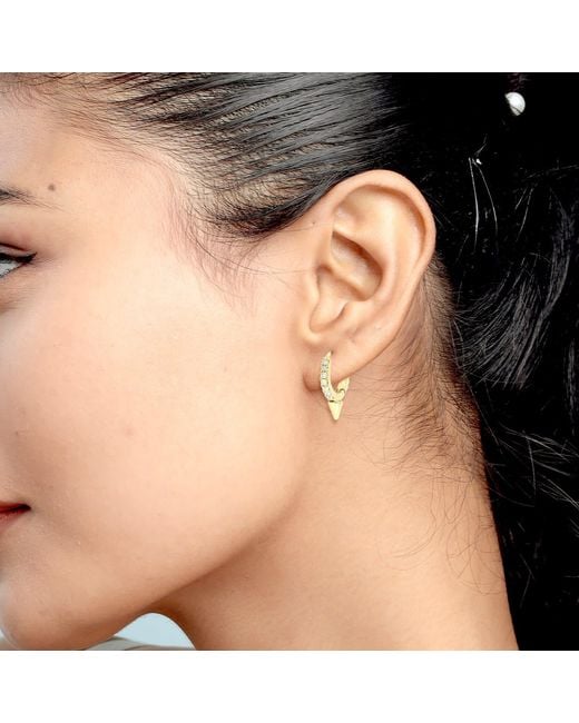 Artisan Metallic Diamond Spike Huggies Earrings