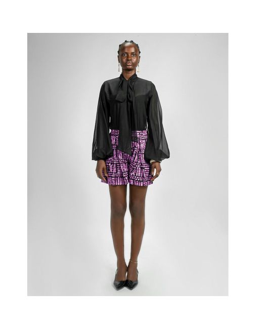 Chuks Collins Purple Ajah New Collection Drop2-Batik Shorts