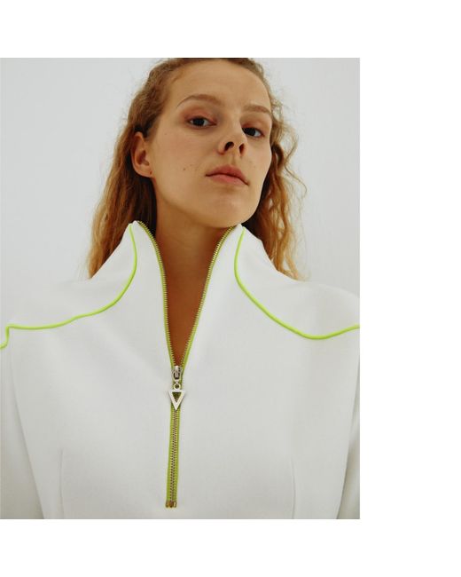 Mirimalist White Angle Midi Dress Ecru