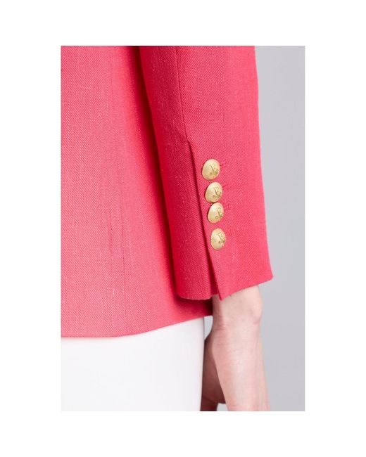 The Extreme Collection Pink Fuchsia Tailored Linen Blazer