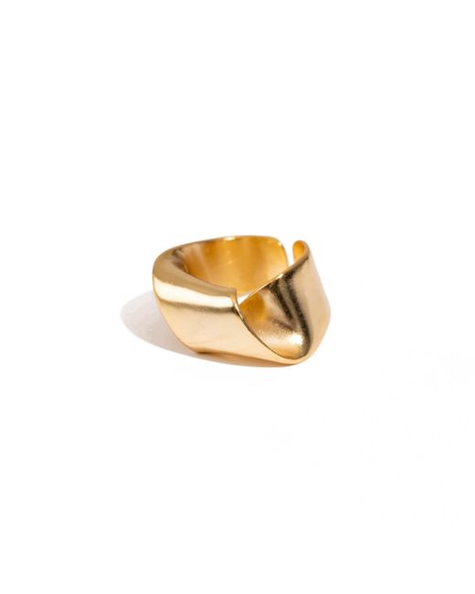 Ebru Jewelry Metallic Infinity Fold Unique Adjustable Ring