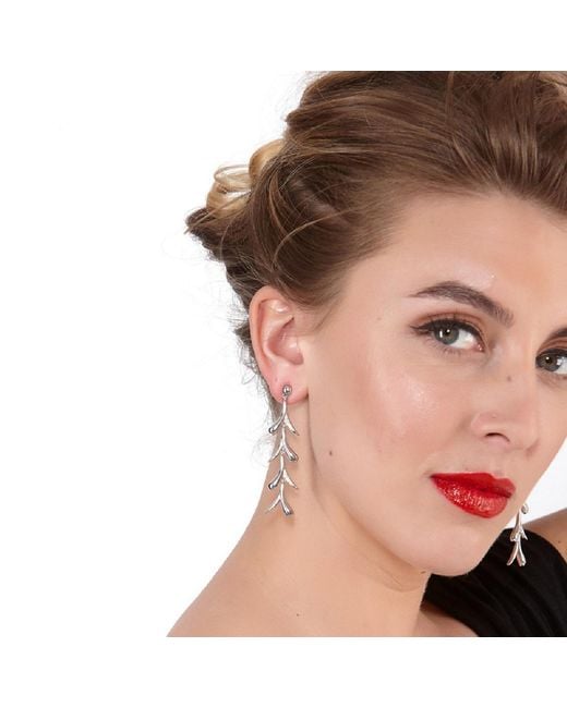 Lucy Quartermaine White Solid Sterling Sycamore Kiss Earrings