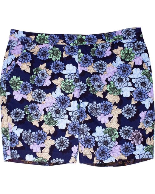 Lords of Harlech Blue John Snap Floral Flat Front Short for men