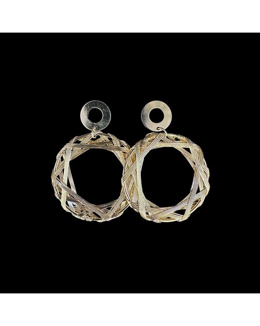 Nart Nature Making Art Metallic The Wheel Hand Twisted Wire Earrings