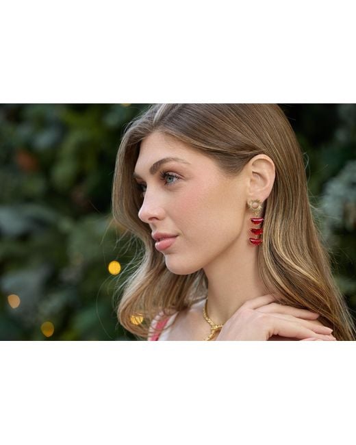 Adriana Pappas Designs Red Ruby Supernova Earrings