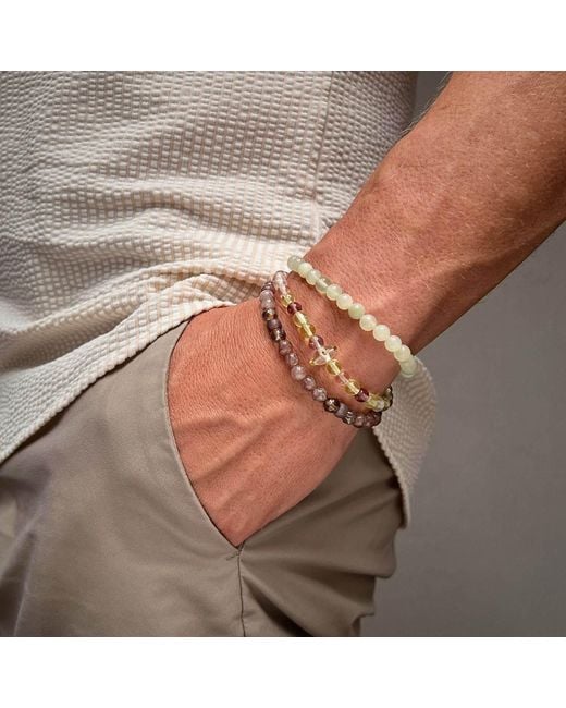 Jaredjamin Natural Sunset Quarry Bracelet Set for men