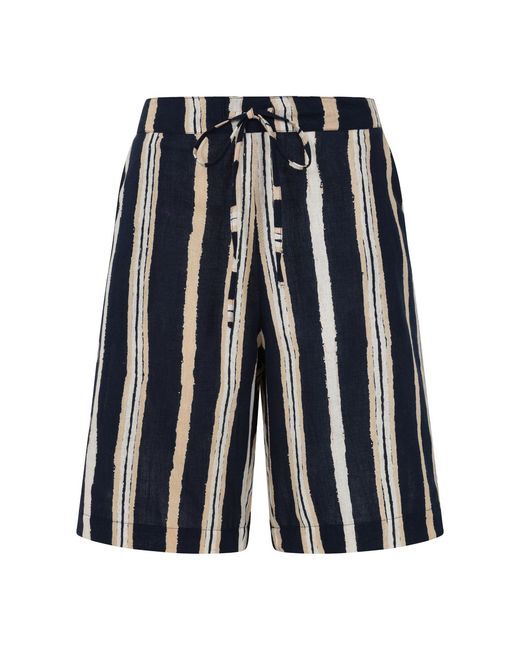 Luella Fashion Blue Neutrals Malta Linen Shorts
