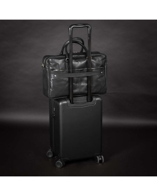 Hides Leather Co. Black Full-Grain Leather Briefcase, Work Bag With Strap Organizer for men