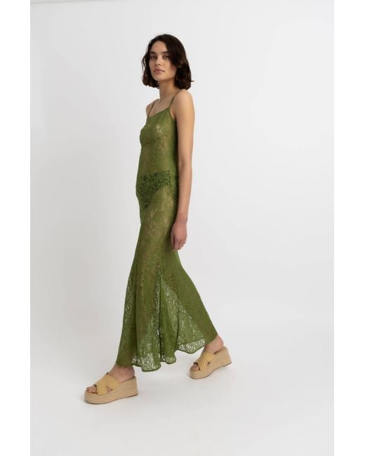 Amy Lynn Green Sahar Floral Lace Maxi Dress