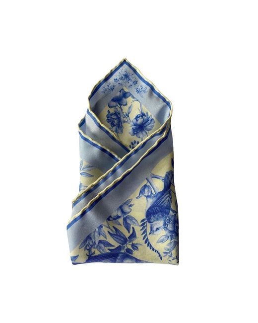 Ralufineart Blue Silk Scarf The Magic Tree Tale