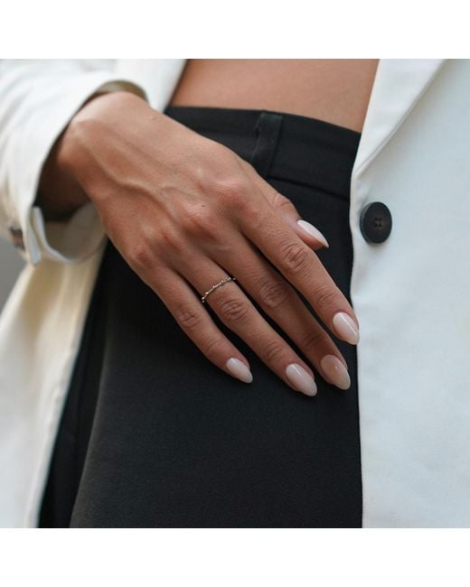 Spero London Metallic Skinny Layering Adjustable Ring Set