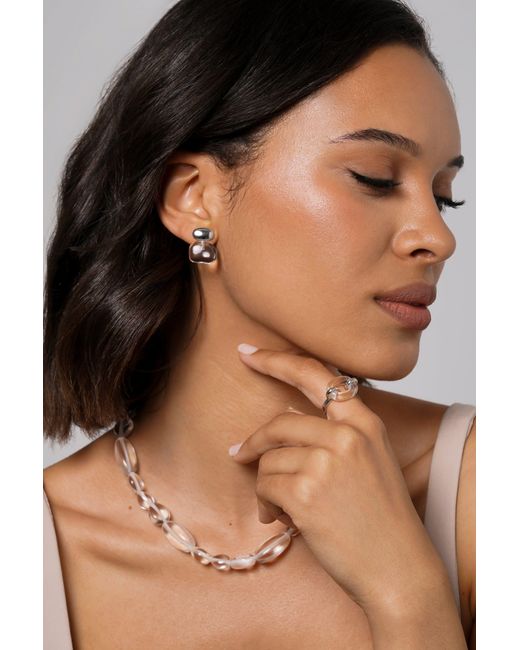 Zynnia Collective Metallic Pebble Stack Studs
