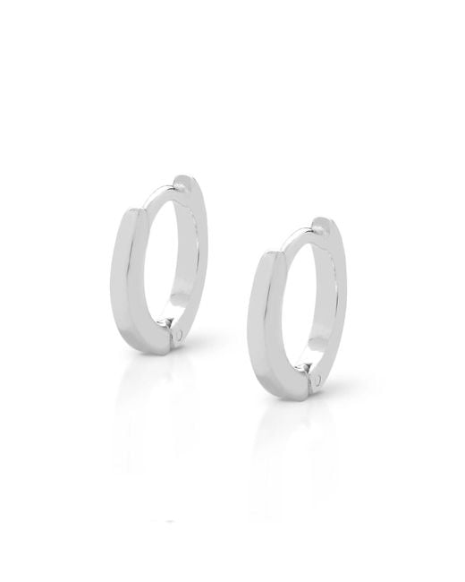 Nellou Jewellery Metallic Nell Huggie Earrings Sterling Small