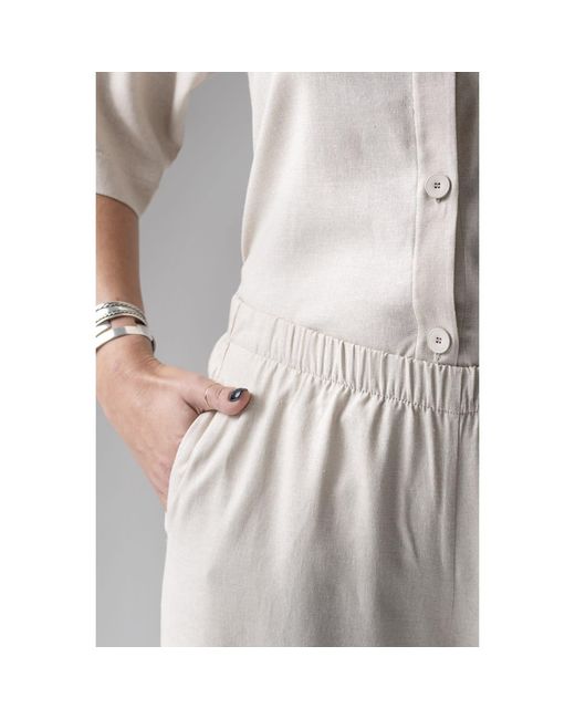 Oh!Zuza Gray Neutrals Meryl Linen Viscose Pyjama Set Wide Trousers