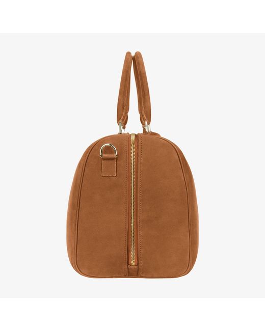PLACE OF ELMS Brown Tobacco Suede Arbor Bag for men