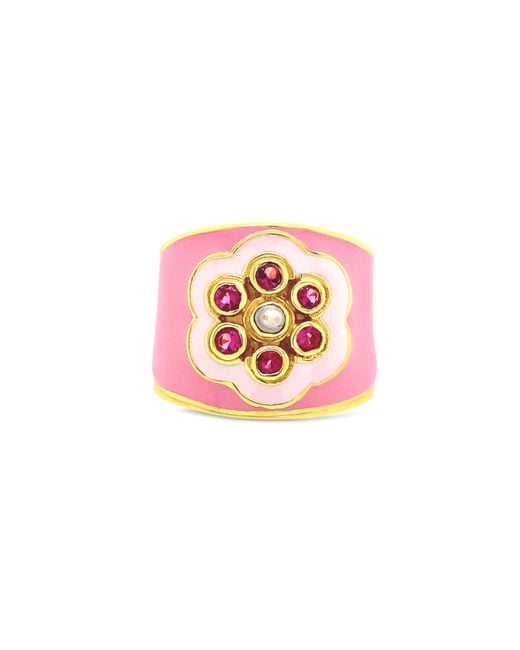 GEM BAZAAR Pink Posy Ring