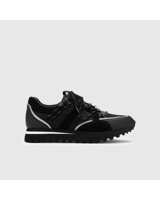Ilvi Black Enzel Matte Leather- Suede Sneaker for men