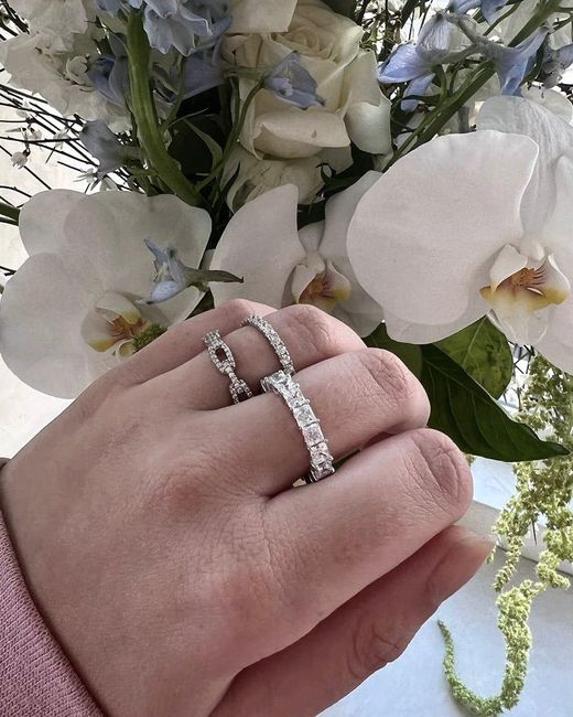 Diamonbliss Metallic Princess Cut Eternity Ring
