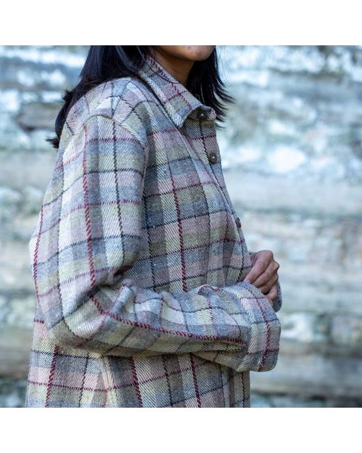 Charkha & Loom Brown Neutrals Sirius Plaid Shirt Shacket Checks for men