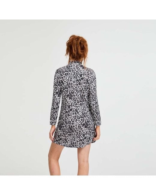 Pretty You London Black Bamboo Long Sleeved Classic Nightshirt