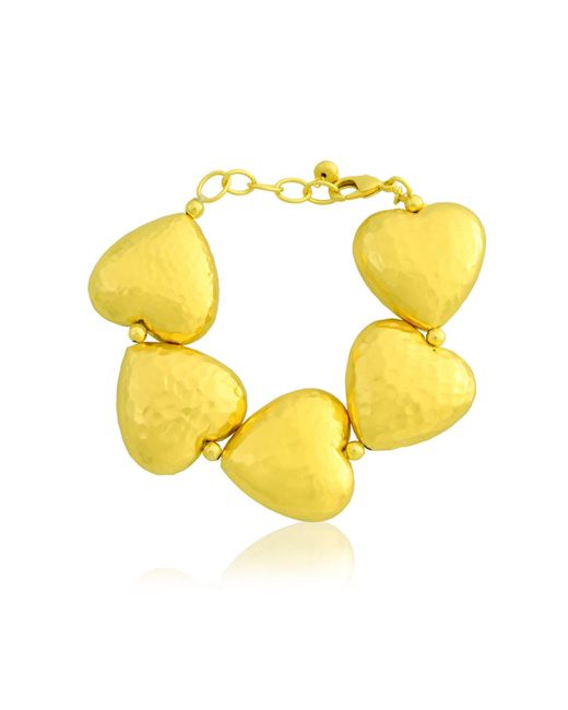Arvino Yellow Hammer Textured Heart Bracelet