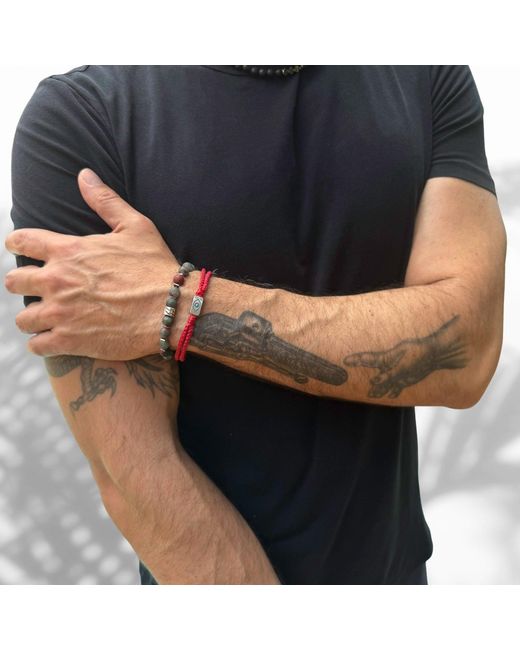 Ebru Jewelry Brown Sterling Evil Eye Charm Rope Hope Bracelet for men