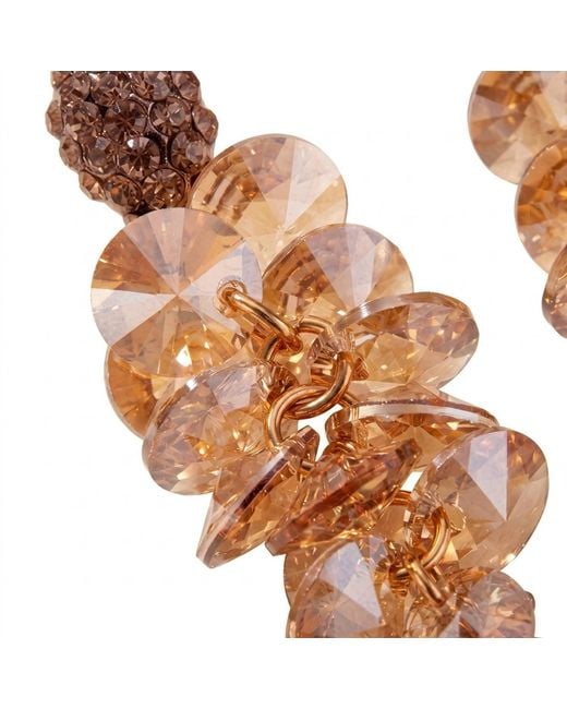 Modenaire Brown Crystal Drop Earrings With Sparkling Accents