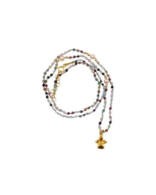1610Istanbul Metallic Roman Guardian Angel Necklace