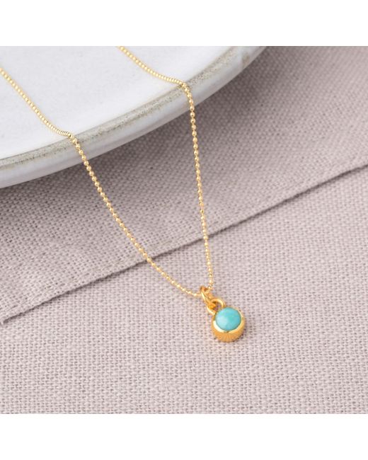 Nellou Jewellery Metallic Gem Dot Birthstone Necklace December Plated Sterling