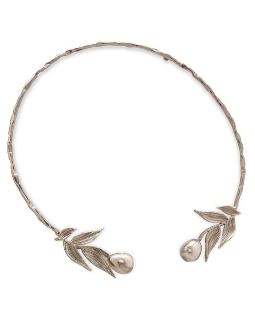 Dhwani Bansal Metallic Reva Choker With Baroque Pearls