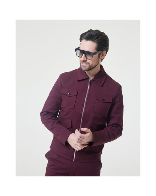 DAVID WEJ Red Ashford Trucker Set for men