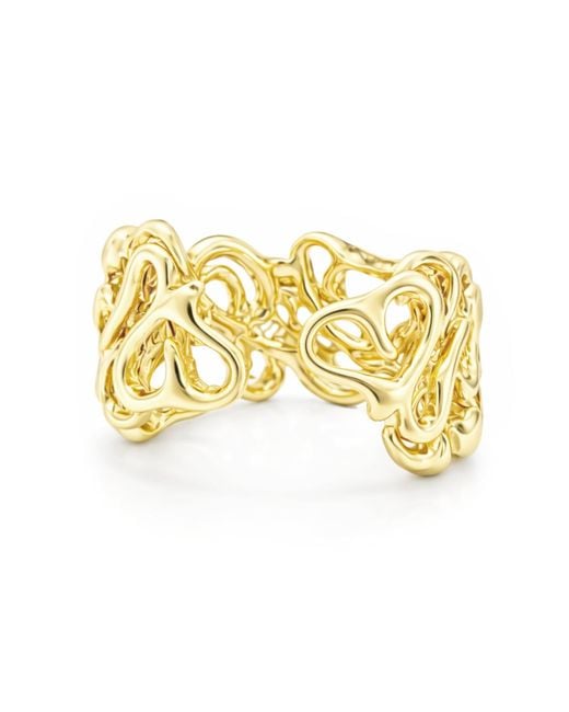 Unaloe Metallic Intertwined Hearts Ring