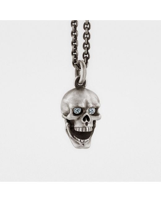 Snake Bones Metallic Skull Pendant With Hinged Jaw & Diamond Eyes for men
