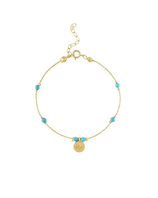 Olivia Le Metallic Journey Magnesite Beaded Bracelet With Coin