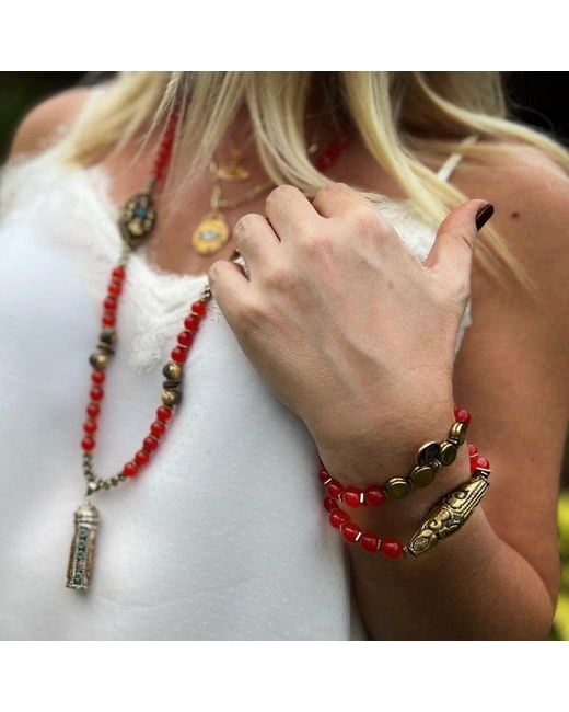 Ebru Jewelry Red Carnelian Vintage Bracelet