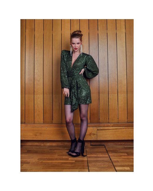 AGGI by HALEWSKI Green Anastasia Vineyard Dress