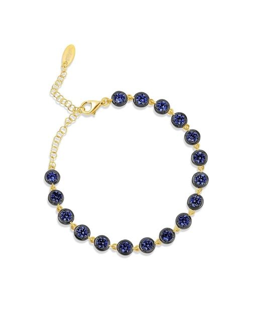 SHYMI Blue Round Victorian Style Tennis Bracelet