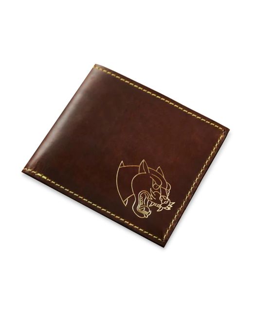 VIDA VIDA Brown Panther Leather Card Wallet for men