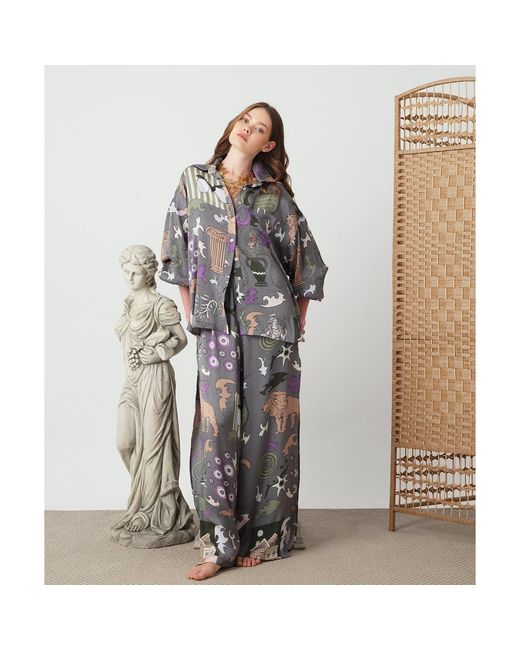 Iodes Gray Ayvalık Oversized Shirt